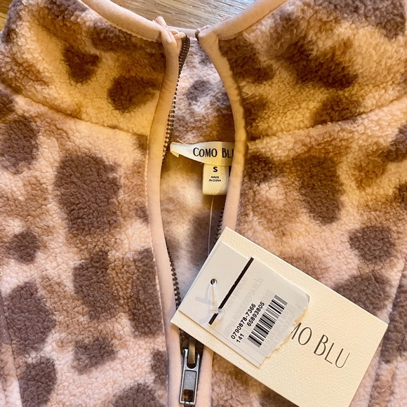 COMI BLU women’s athleisure 1/4 zip fleece pullover peach camo pattern |NWT |SM. - Picture 2 of 6